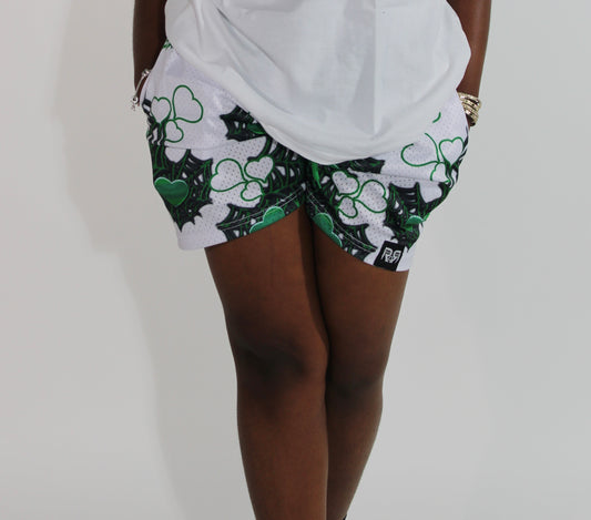 Stuck In Love Green Unisex Mesh Shorts