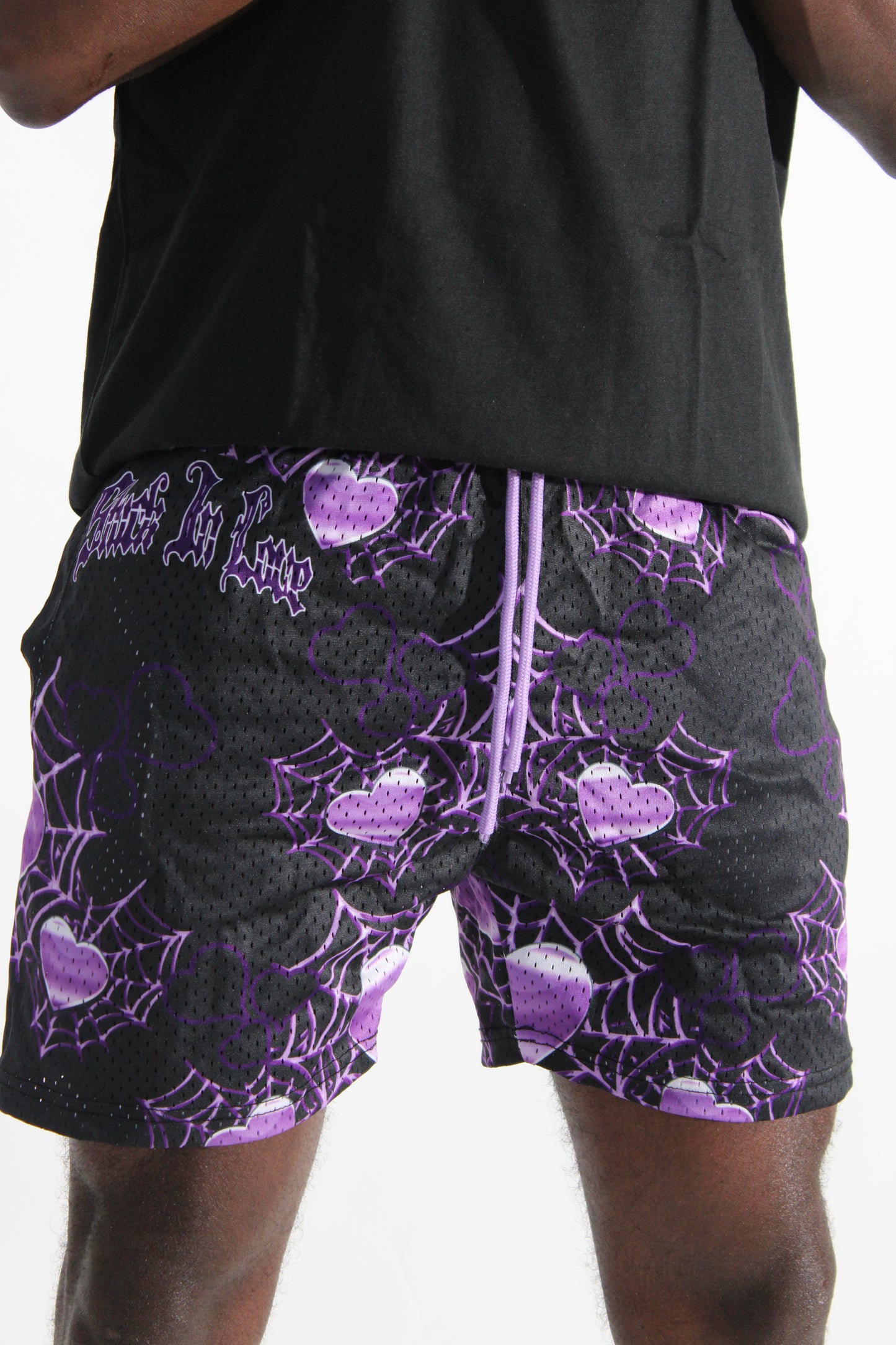 Stuck In Love Purple Unisex Mesh Shorts