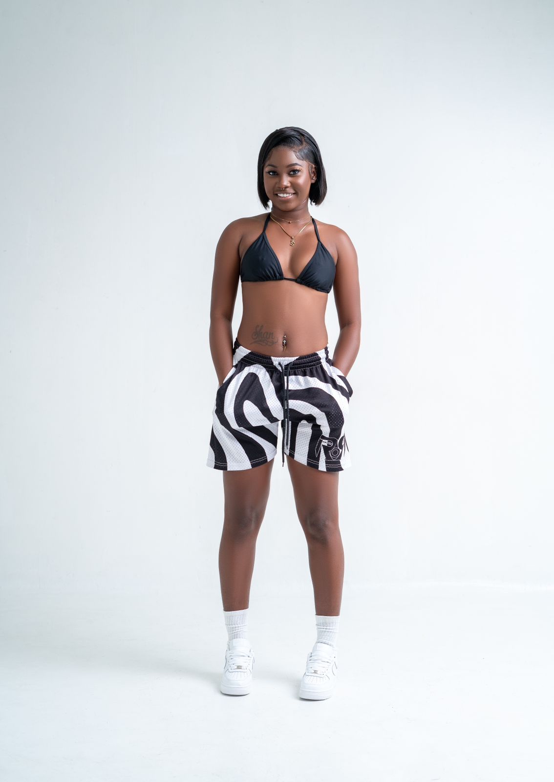 ROR Black and White Unisex Signature Shorts